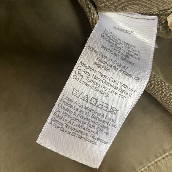 Madewell Womens Military Cargo Utility Button Up Belted Jacket M Green Classic - Picture 8 of 10